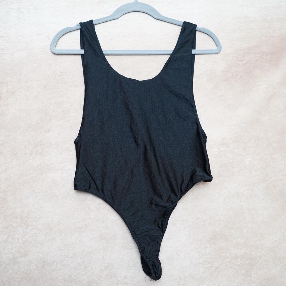 JNK Black Scoop Neck Thong Bodysuit Small